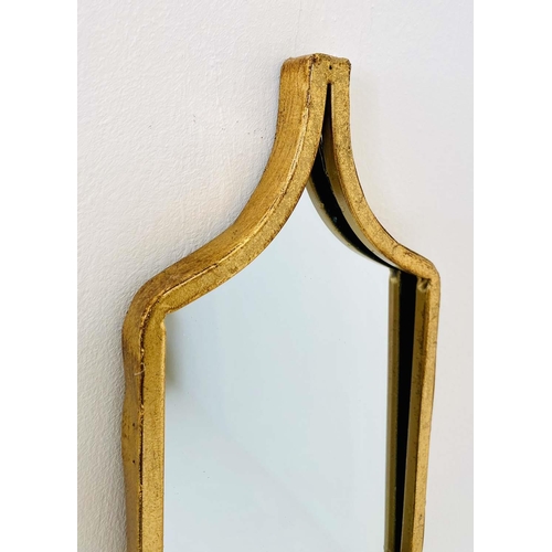 526 - ACCENT WALL MIRRORS, a pair, gilt metal frames, 144x14. (2)