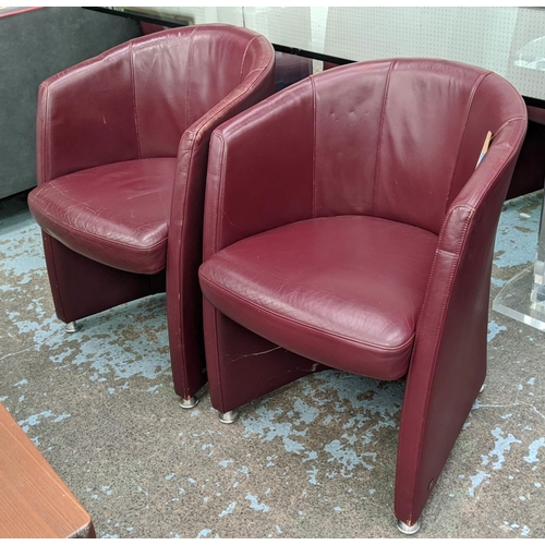 559 - ROLF BENZ 7300 CHAIRS, a set of six each 63cm x 81cm H, burgundy leather. (6)