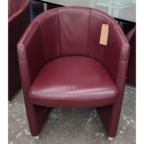 559 - ROLF BENZ 7300 CHAIRS, a set of six each 63cm x 81cm H, burgundy leather. (6)