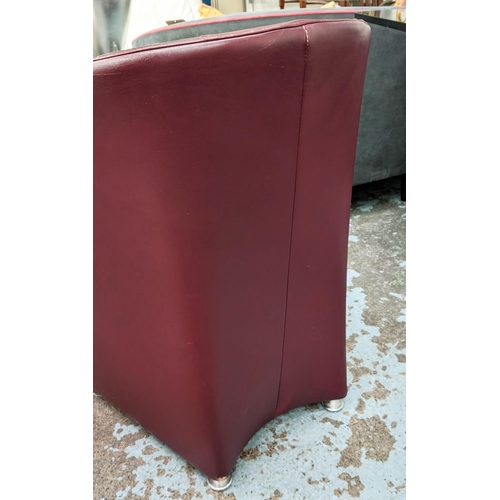 559 - ROLF BENZ 7300 CHAIRS, a set of six each 63cm x 81cm H, burgundy leather. (6)