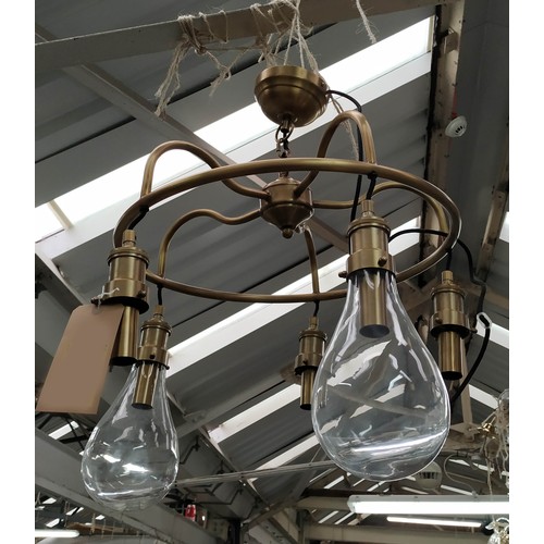 656 - CEILING PENDANT LIGHT, 70cm drop approx., five branch, contemporary.