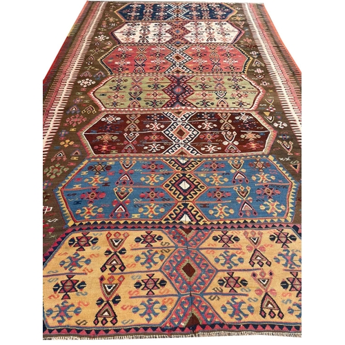 107 - ANTIQUE ANATOLIAN KILIM, 250cm x 155cm.