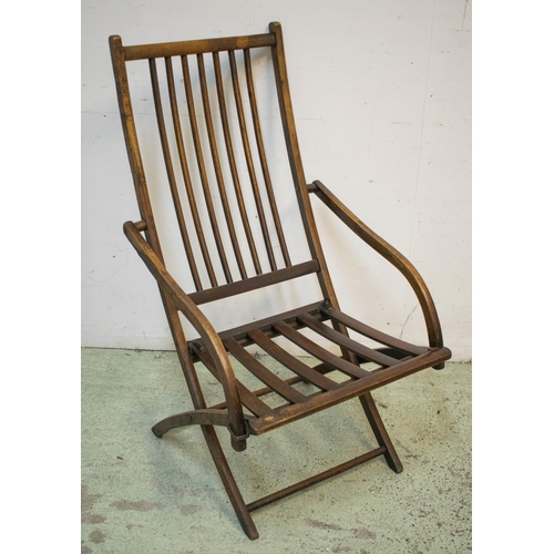 162 - FIELD'S FOLDING CAMPAIGN CHAIR, 97cm H x 57cm W x 46cm D, late Victorian birch, stamped Field's Pate... 