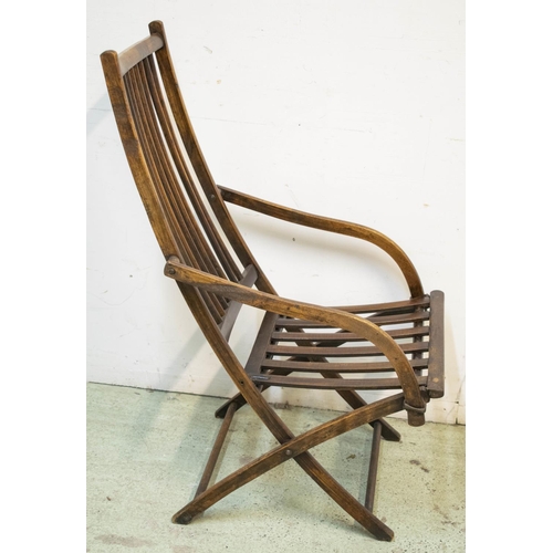 162 - FIELD'S FOLDING CAMPAIGN CHAIR, 97cm H x 57cm W x 46cm D, late Victorian birch, stamped Field's Pate... 