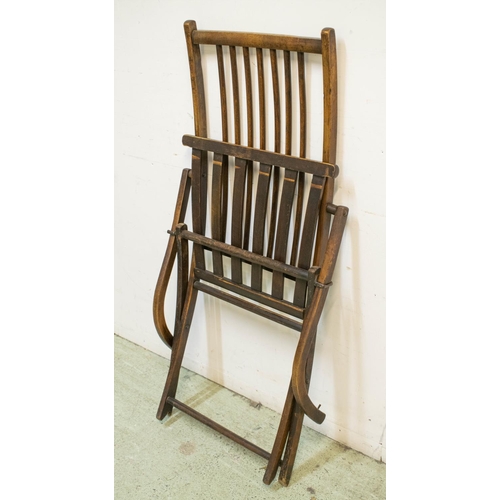 162 - FIELD'S FOLDING CAMPAIGN CHAIR, 97cm H x 57cm W x 46cm D, late Victorian birch, stamped Field's Pate... 