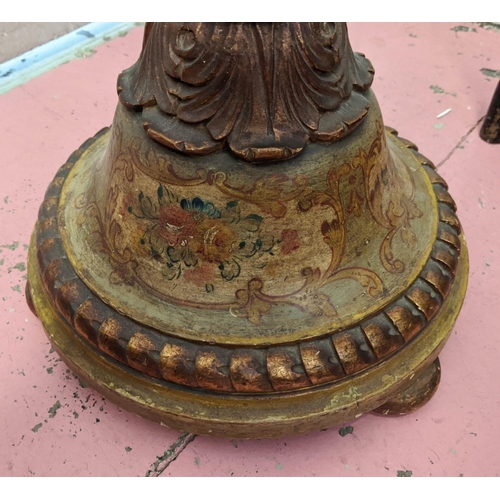 191 - STANDARD LAMP, early 20th century Italian with gilt and painted detail.