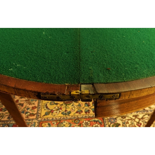 207 - DEMI LUNE CARD TABLE, 92cm x 46cm x 73cm H, George III mahogany, boxwood strung and crossbanded, cir... 