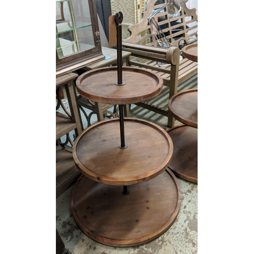 458 - TIERED SIDE TABLES, a pair, 109cm x 71cm diam., contemporary design. (2)