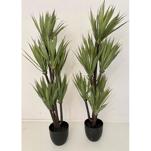 468 - FAUX SUCCULENT PLANTS, a pair, 112cm H, potted. (2)