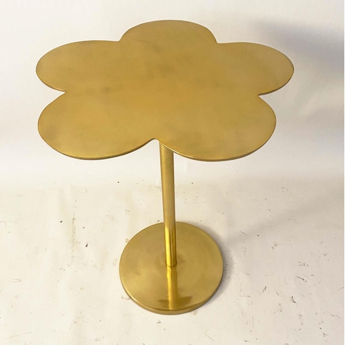 475 - CLOVER SIDE TABLE, 51cm H x 41cm diam., gilt metal.