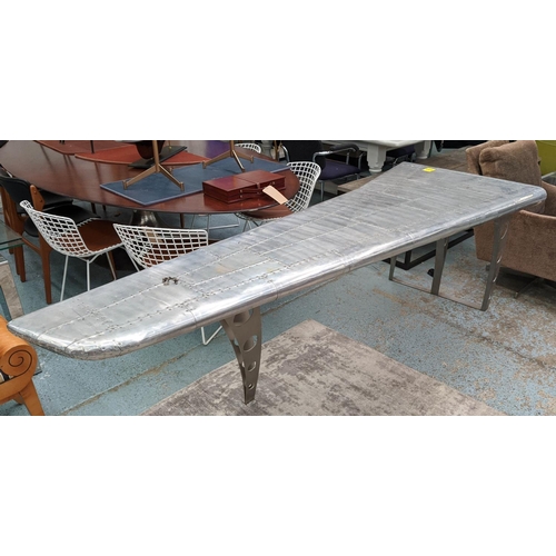 555 - AVIATOR STYLE DESK, 80cm H x 244cm x 85cm, contemporary.