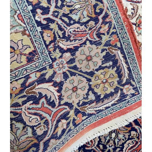 85 - PURE SILK TEHRAN DESIGN CARPET, 270cm x 190cm.