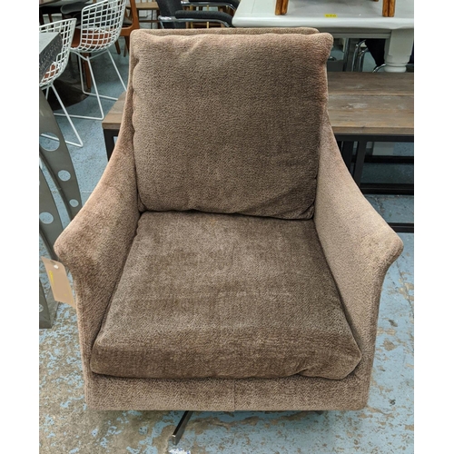 602 - FLEXFORM BOSS ARMCHAIR, 74cm W x 87cm H, swivel base.