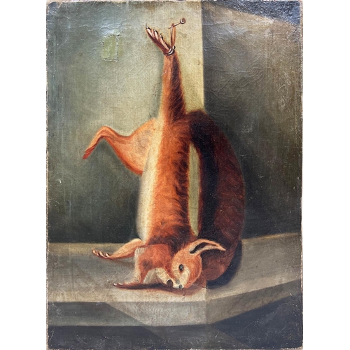 31 - 19TH CENTURY SCOTTISH SCHOOL 'Taxidermy Red Squirrel', oil on canvas, 45cm x 34cm.