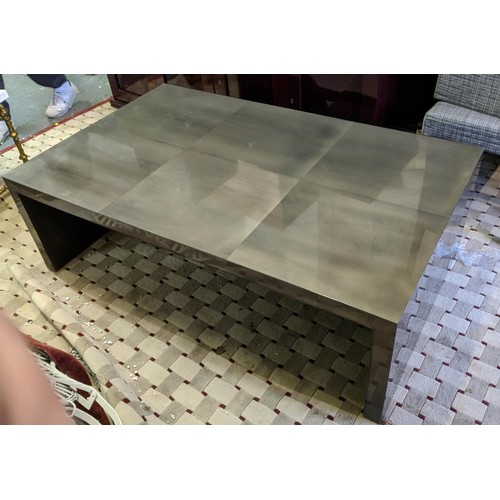 545 - LOW TABLE, 139cm x 84cm x 43cm, contemporary, cut resin veneer finish