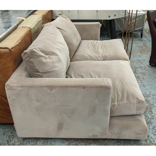 619 - FLEXFORM SOFA, 190cm W x 111cm D x 65cm H, velvet.