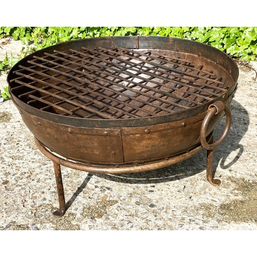 596 - INDIAN KADAI FIRE BOWL, on stand, 60cm diameter.