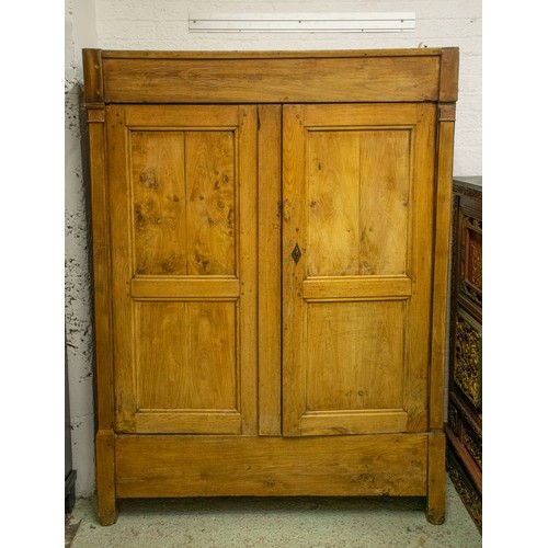 168 - AMOIRE, 57cm D x 182cm H x 134cm W, late 18th century French ash with two doors enclosing a hanging ... 