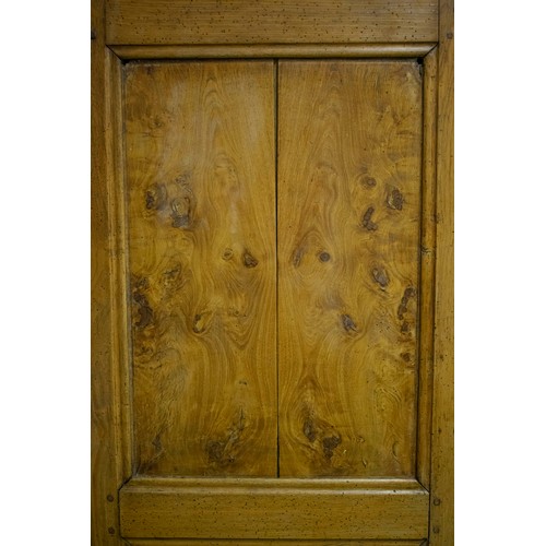 168 - AMOIRE, 57cm D x 182cm H x 134cm W, late 18th century French ash with two doors enclosing a hanging ... 