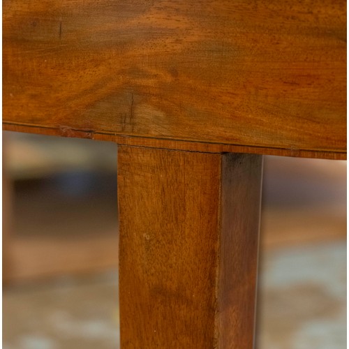 201 - DINING TABLE, D end top with three extra leaves overall 231cm L extended by 107cm W x 73cm H, George... 