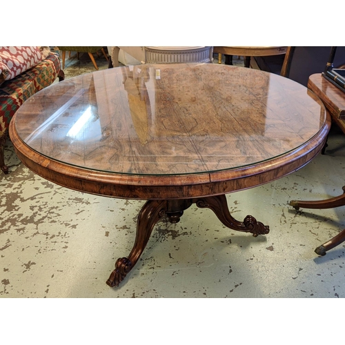 178 - BREAKFAST TABLE, 132cm diam. x 69cm H, Victorian  rosewood, circa 1850, with circular tilt top on ca... 