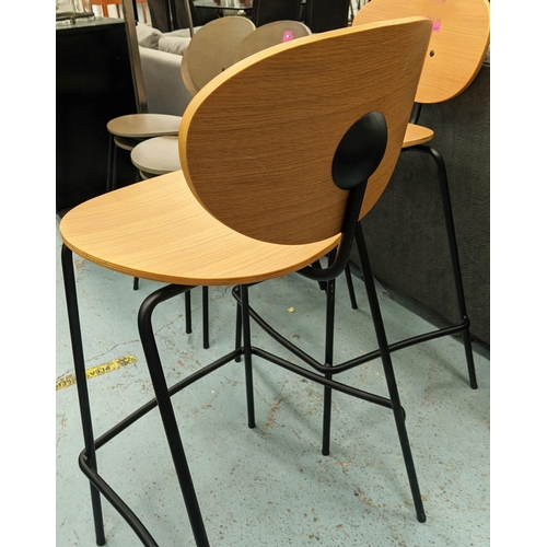 408 - BARSTOOLS, a pair, 93cm H, 1960s Danish style. (2)