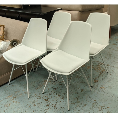 403 - DINING CHAIRS, a set of four, 1960's American style, 84cm H, padded seats. (4)