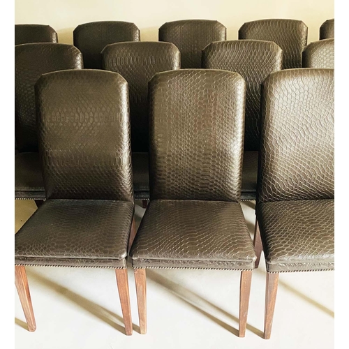 428 - DINING CHAIRS, a set of twelve embossed leather, 51cm W. (12)