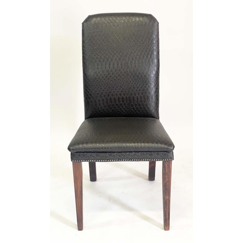 428 - DINING CHAIRS, a set of twelve embossed leather, 51cm W. (12)