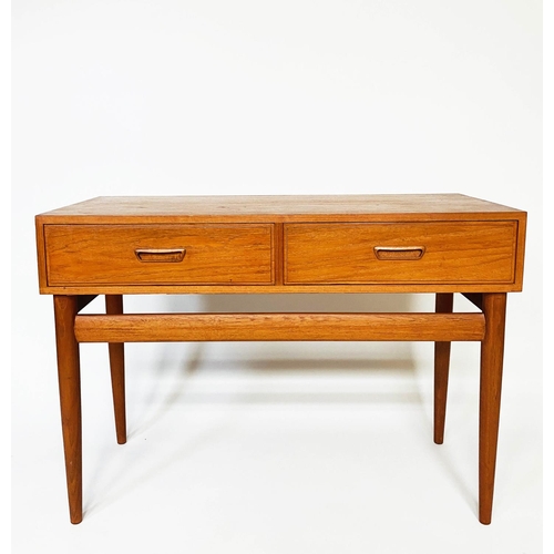 432 - SIDE TABLE, 1970's Danish teak with two frieze drawers, 46cm x 107cm x 76cm H.