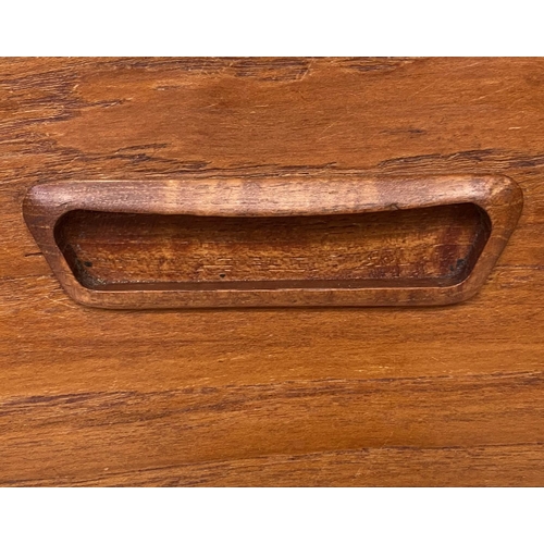 432 - SIDE TABLE, 1970's Danish teak with two frieze drawers, 46cm x 107cm x 76cm H.