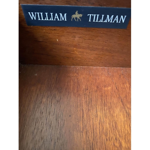 205 - WILLIAM TILLMAN PARTNERS WRITING TABLE, George III design mahogany, gilt tooled hide and six frieze ... 