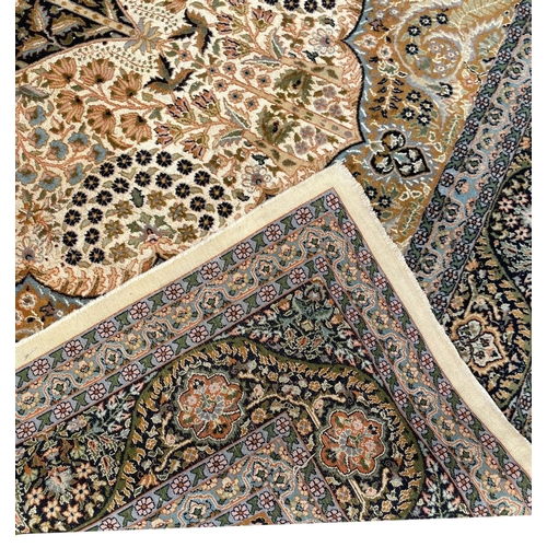 105 - FINE PART SILK KASHMIR CARPET, 300cm x 205cm.