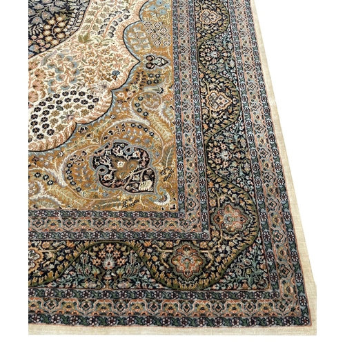 105 - FINE PART SILK KASHMIR CARPET, 300cm x 205cm.