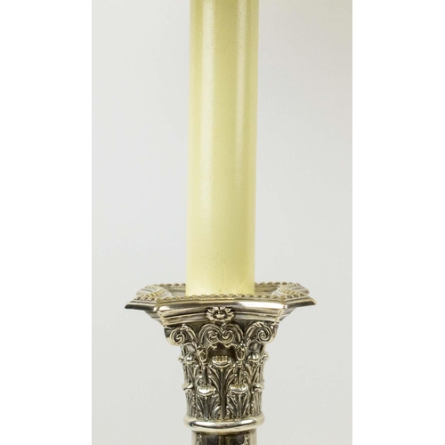 19 - TABLE LAMP, converted from an Edwardian silver candlestick, Sheffield 1905, in the Neo-Classical rev... 