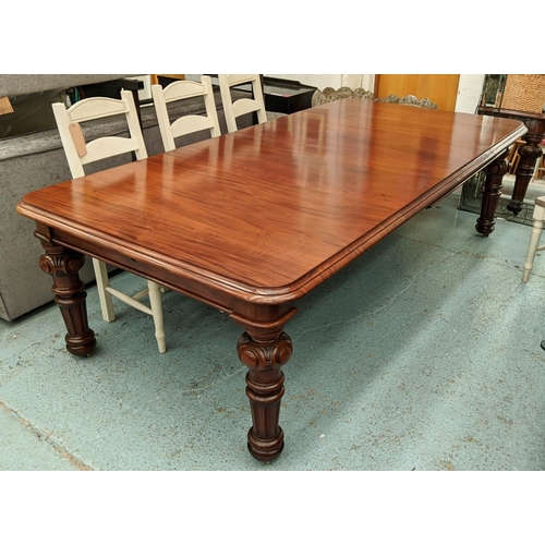 342 - DINING TABLE, 74cm H x 129cm x 152cm L, 257cm extended, Victorian mahogany, circa 1860, with two ext... 