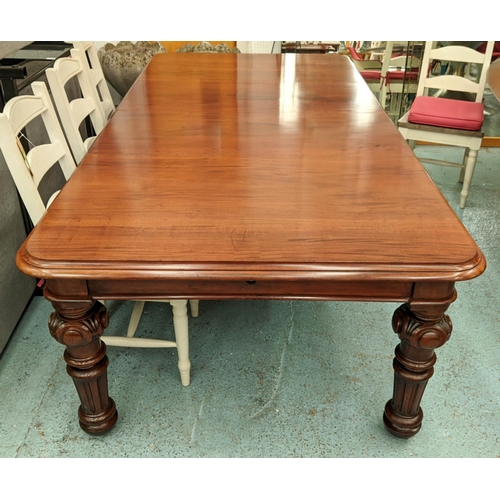 342 - DINING TABLE, 74cm H x 129cm x 152cm L, 257cm extended, Victorian mahogany, circa 1860, with two ext... 