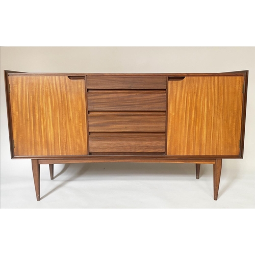 351 - FYNE LADYE OF BANBURY AFROMOSIA SIDEBOARD, 1970s with two doors and four drawer, 152cm W x 50cm D x ... 