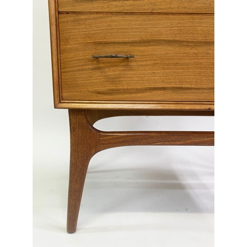 360 - COX CHEST, 87cm x 46cm x 106cm, 1960's walnut and teak with five long drawers on stand.