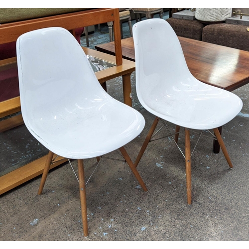 361 - AFTER CHARLES AND RAY EAMES DSW STYLE CHAIRS, a pair, 81cm H. (2)