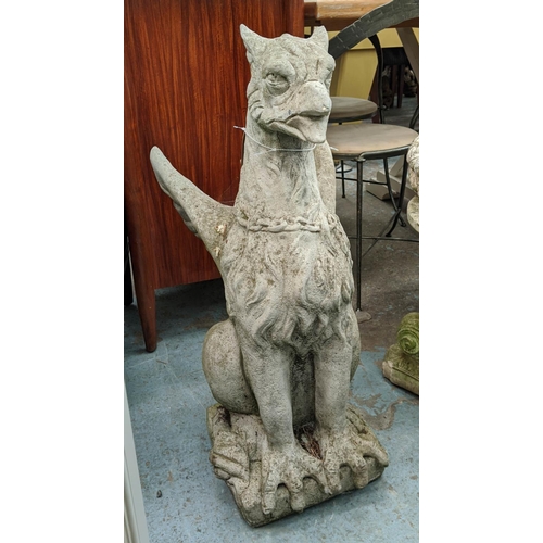 378 - ARCHITECTURAL GARDEN GRIFFIN, composite stone, 75cm H.