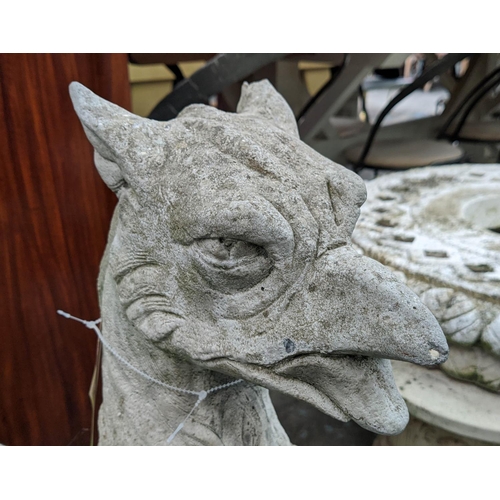 378 - ARCHITECTURAL GARDEN GRIFFIN, composite stone, 75cm H.