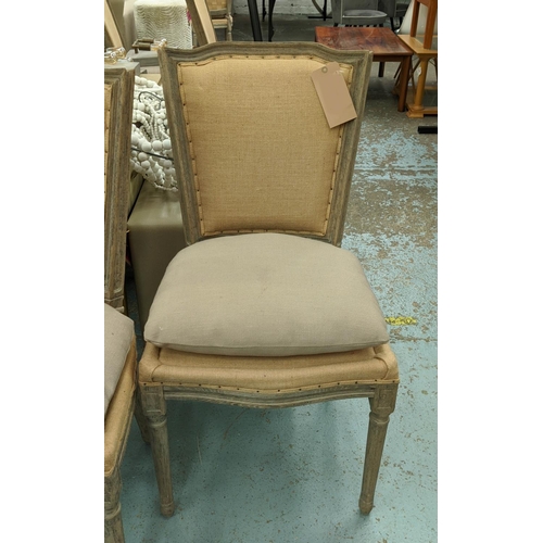 388 - ANDREW MARTIN DINING CHAIRS, a set of eight, 52cm x 97cm H, French deconstructed style. (8)