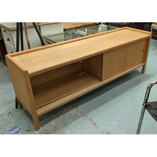 389 - SIDEBOARD, 45cm x 64cm H x 177cm, with only one sliding door.