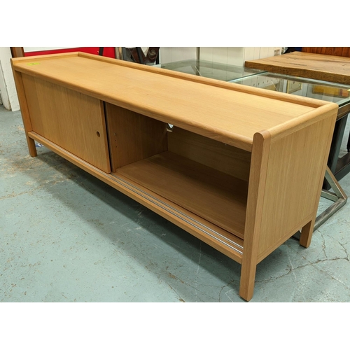 389 - SIDEBOARD, 45cm x 64cm H x 177cm, with only one sliding door.