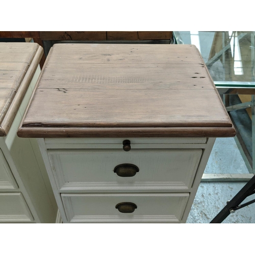 390 - BEDSIDE CHESTS, a pair, each 47cm x 38cm x 75cm H. (2)