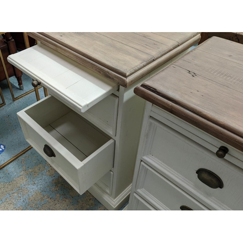 390 - BEDSIDE CHESTS, a pair, each 47cm x 38cm x 75cm H. (2)