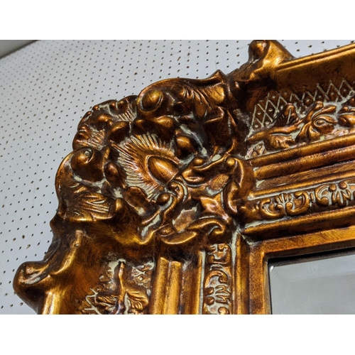 424 - GILT WALL MIRROR, 137cm x 225cm H.