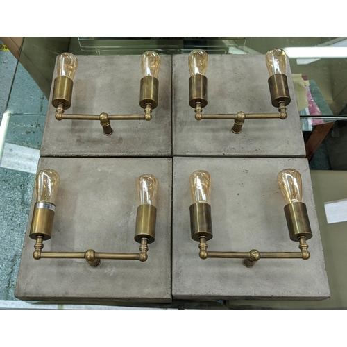 426 - ANDREW MARTIN WALL SCONCES, a set of four, 30cm x 30cm H, cement style. (4)