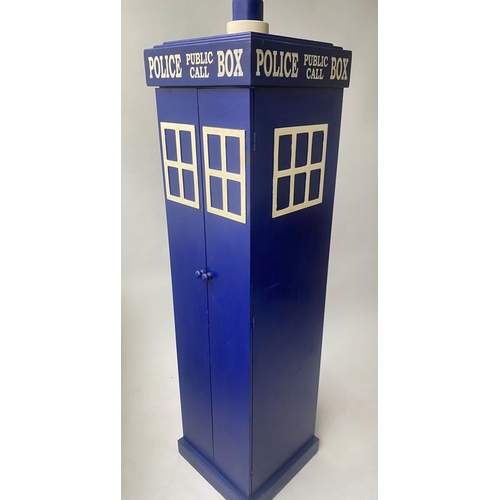 587 - POLICE BOX DRINKS CABINET, 172cm H x 45cm sq.